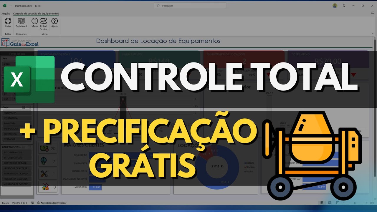 Planilha de Locação de Equipamentos v6.4 + BÔNUS: Precificação de Aluguéis no Excel!