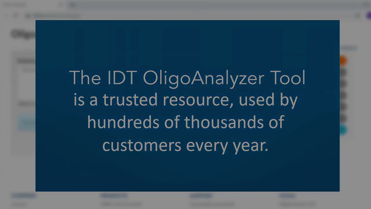 Как пользоваться инструментом IDT OligoAnalyzer™