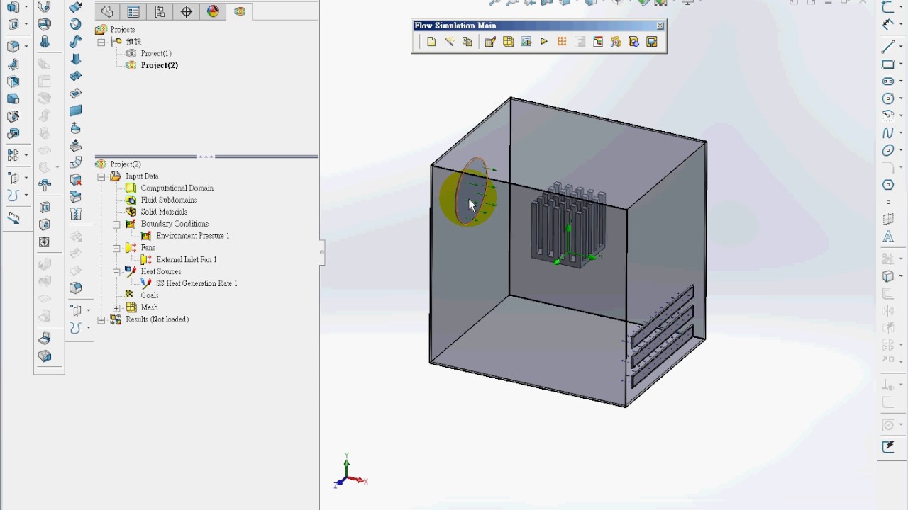 SolidWorks CAE 16 3  Flow Simulation Air Cooling of an Electronic Device