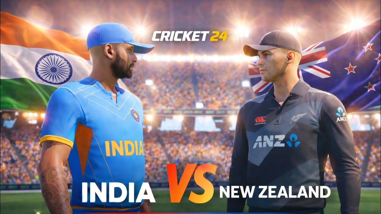India vs New Zealand Cricket 24 Gameplay | Last Over Thriller! 🏏🔥#cricket24#t20woldcup26#cricket