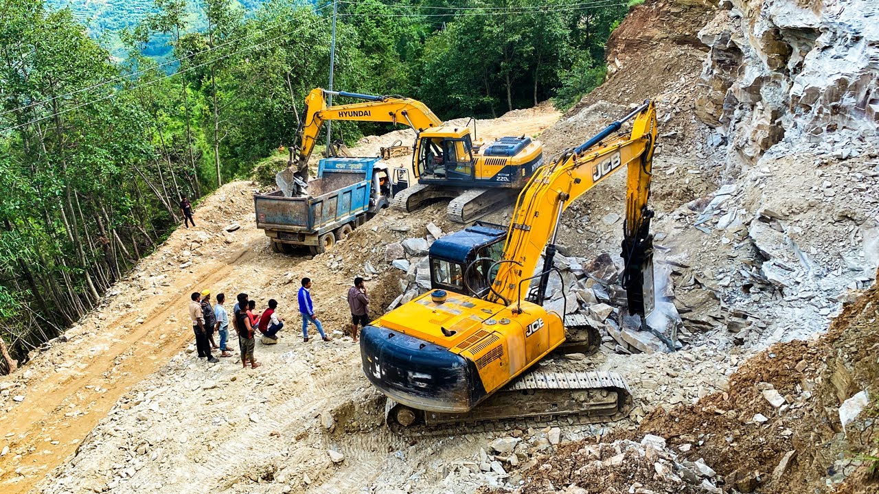 Building Mountain Road with Excavator | JCB | Excavator Planet