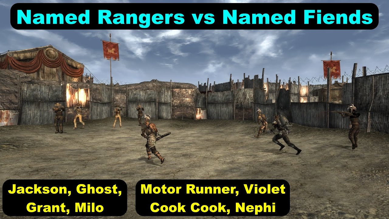 Ranger Jackson, Ghost, Milo, Grant vs Named Fiends - Fallout New Vegas NPC Battles