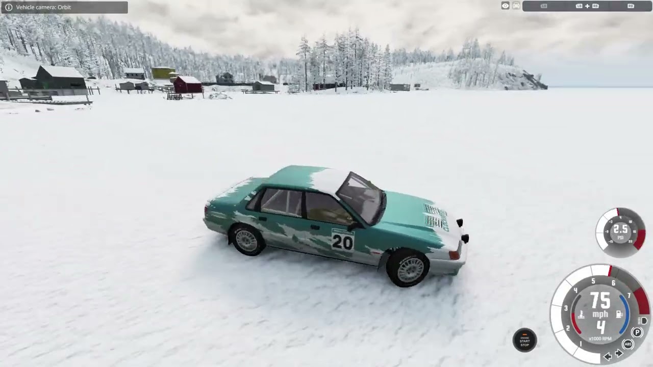 drifting on the snow and ice