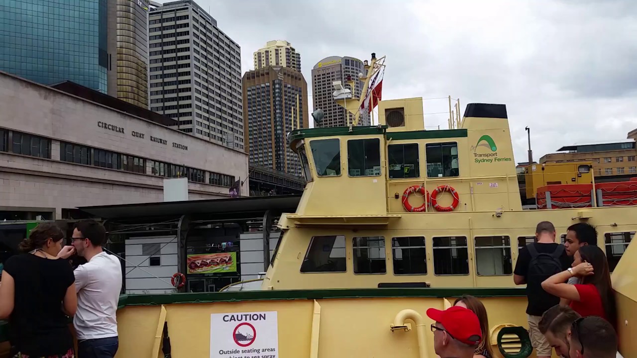 On the Sydney Circular Quay to Manly Beach Ferry: At the Circular Quay Wharf, Sydney, Australia