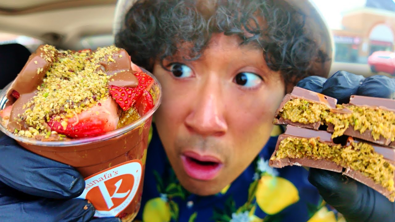 I tried the VIRAL DUBAI STRAWBERRY CUP + EVERY Kunafa chocolate bar flavour
