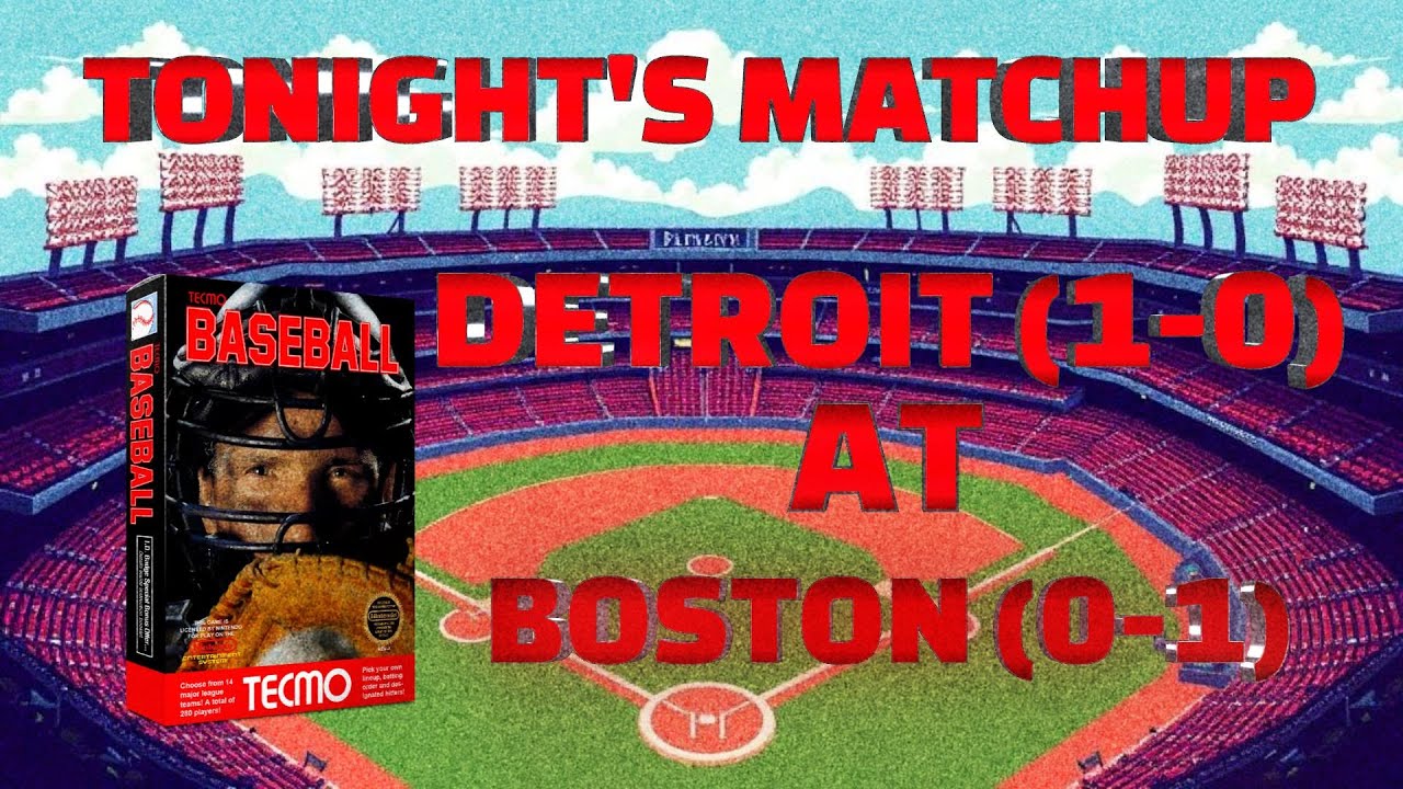 Detroit at Boston | April 6th, 1988 | Tecmo Baseball (NES) Simulations