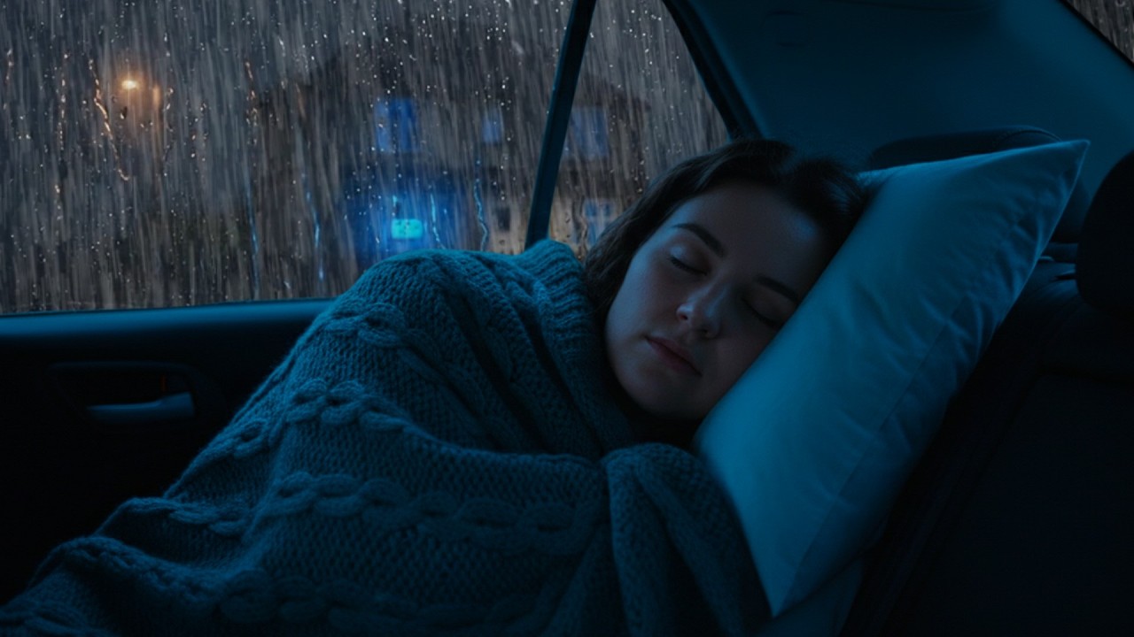 Sleep Deeply in 3 Minutes ✨ Hypnotic Rainstorm 🌙 to Quiet Your Mind While Drifting Off in the Car