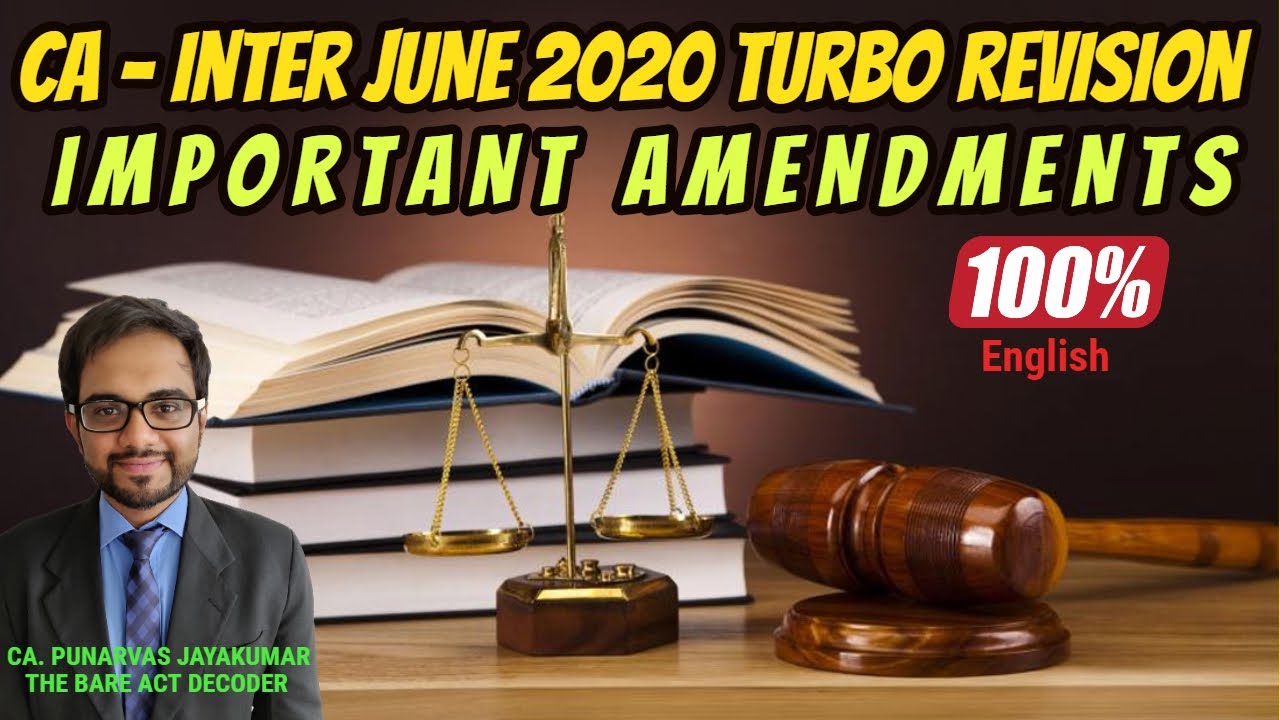 Important Amendments | CA Inter Company Law June 2020 | CA. Punarvas Jayakumar