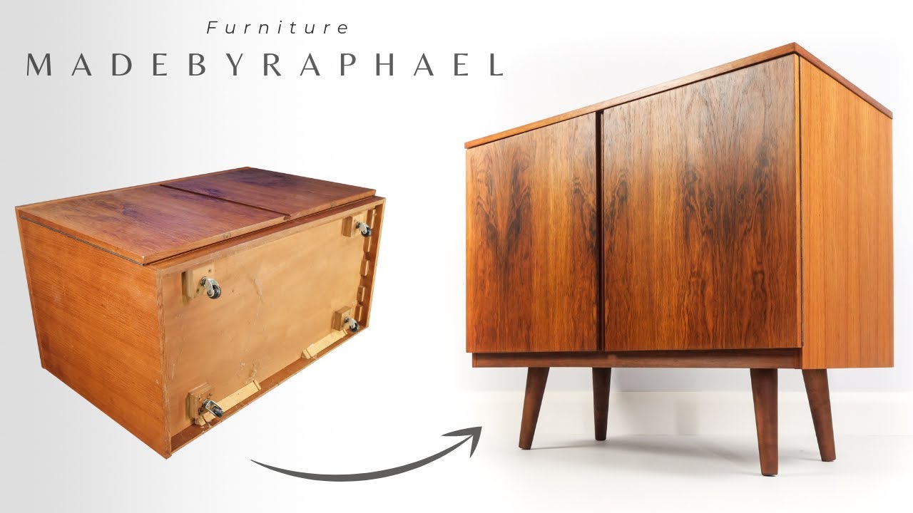 MID CENTURY VINYL CABINET REFINISHING / Furniture restoration / Osmo Polyx Oil