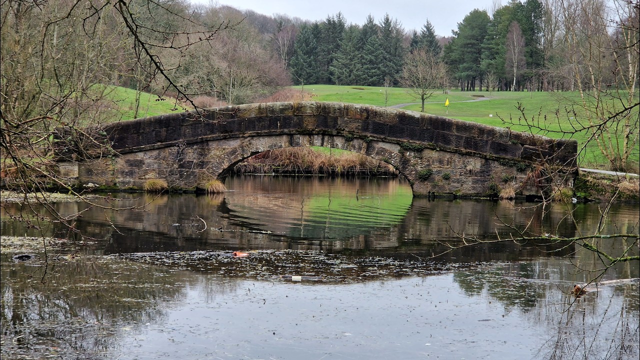 Footpath between pond and canal, Haigh Hall, Wigan