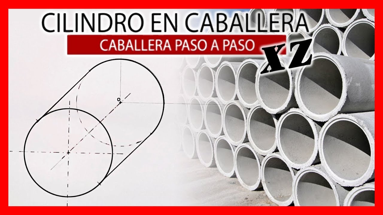 🔋 CILINDRO en perspectiva CABALLERA ⚫️ Base en el plano XZ