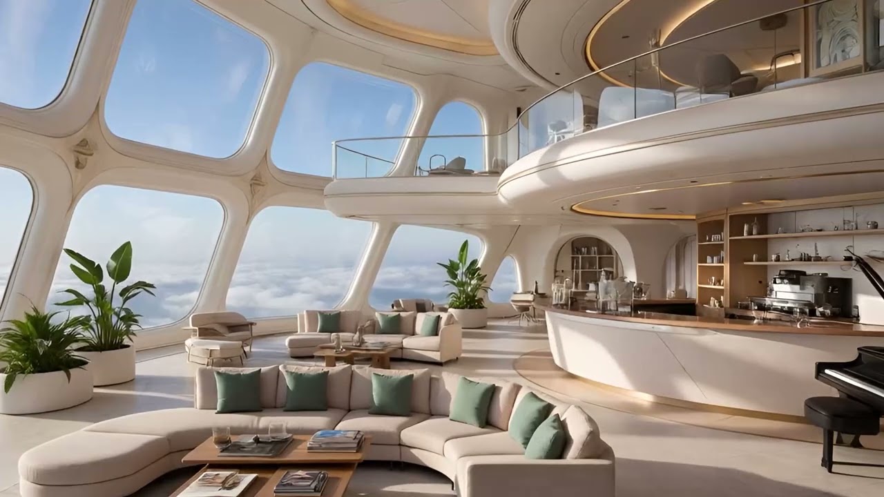 Gentle Ambient Waves in a Futuristic Cloud Lounge | Noetic Sea