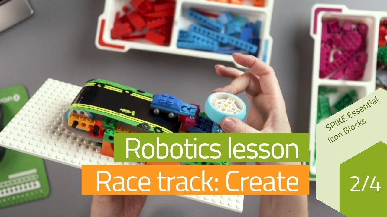 Lesson: Race Track with LEGO SPIKE Essential Part 2 - Create the robot