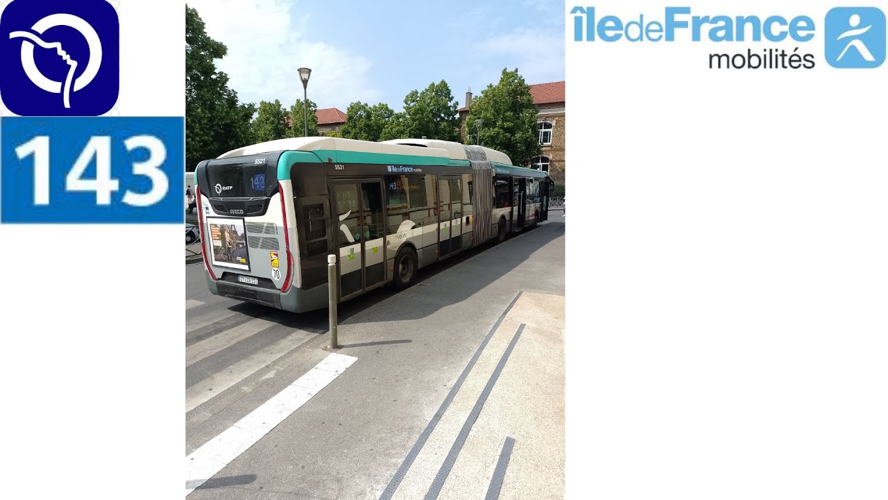[RATP] Ligne 143 en Urbanway 18 Hybride / Line 143 by Urbanway 18 Hybrid / Urbanway 18 Hybridで143号線