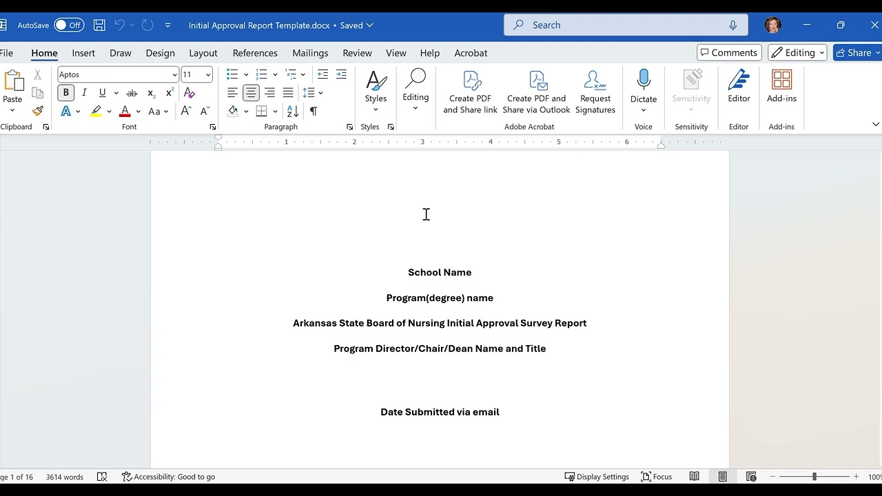 Initial Survey Report and Form Completion