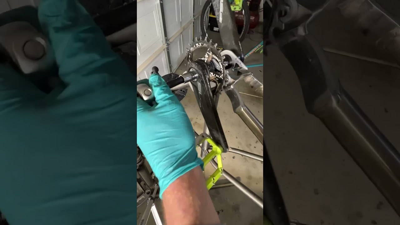 Installing an Experimental bottom bracket for pinion drive.