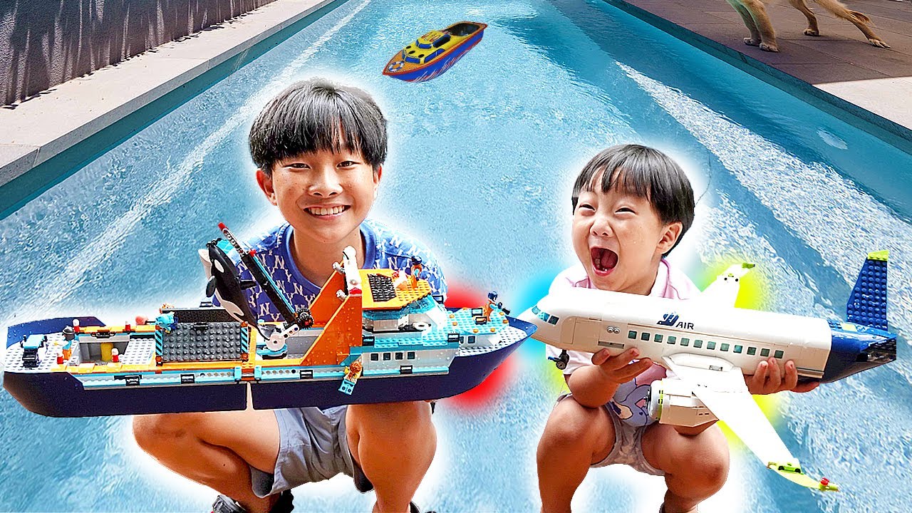 цветная игрушка-блок с водной игрой для детей Sink or Float with Lego Toys for Kids