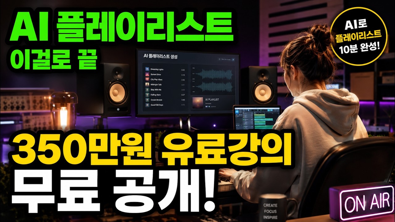AI 유튜브 음악 플레이리스트 350만원 유료강의 그냥 드립니다