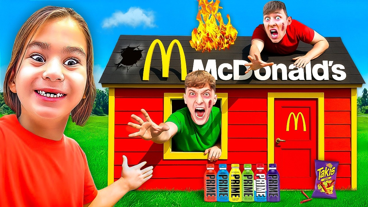 WER als LETZTES das McDonald's MINI-HAUS verlässt gewinnt 10.000€ 😱 (eskaliert..)