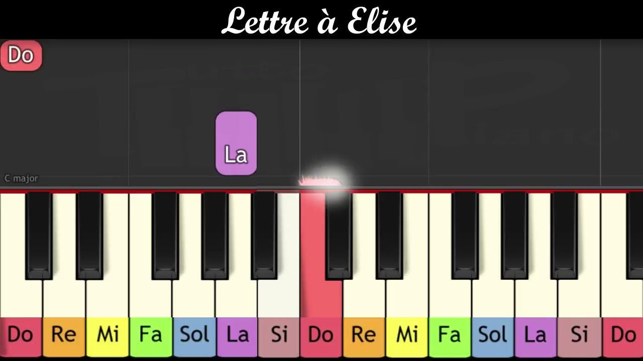 Beethoven - Lettre à Elise (piano très facile pour enfant ou débutant)