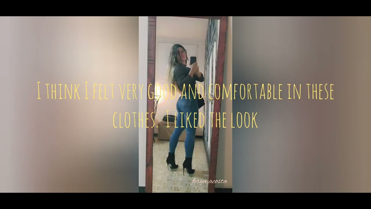 Crossdresser on the street walking in jeans and heels.  Second part ! 🖤👠⭐