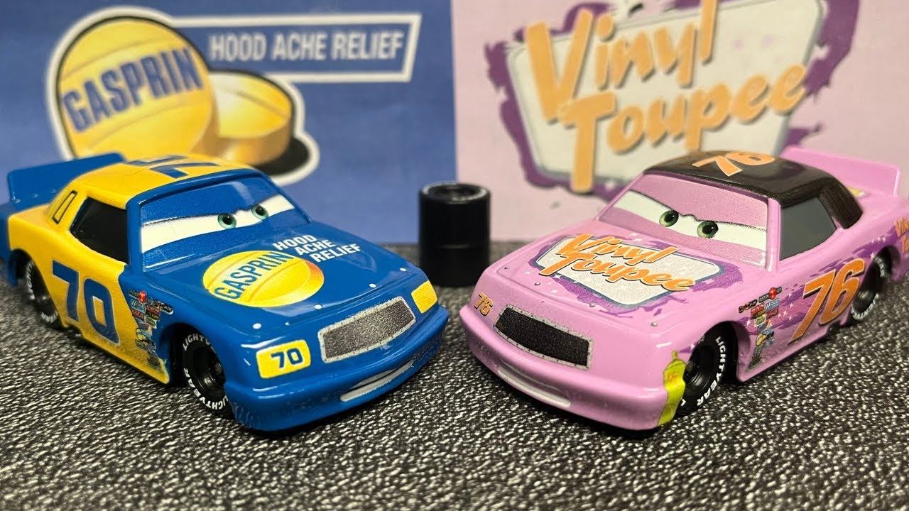 Mattel Disney Cars Флойд Малвихилл (Гасприн) и Красти Ротор (Виниловый парик) 2-й набор, литьё по...