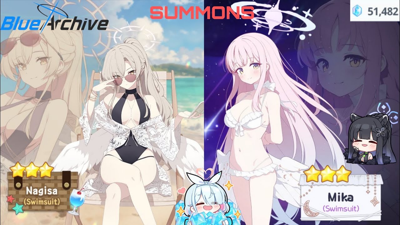 Blue Archive - Pick-Up Recruitment: Nagisa (Swimsuit) and Mika (Swimsuit) Banner