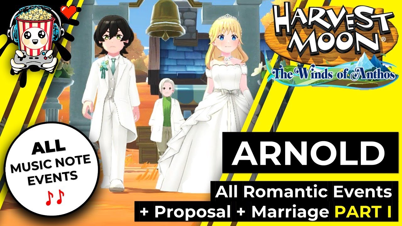 Harvest Moon - The Winds of Anthos: All Romantic Scenes with Arnold + Proposal  🌹 + Marriage 💒