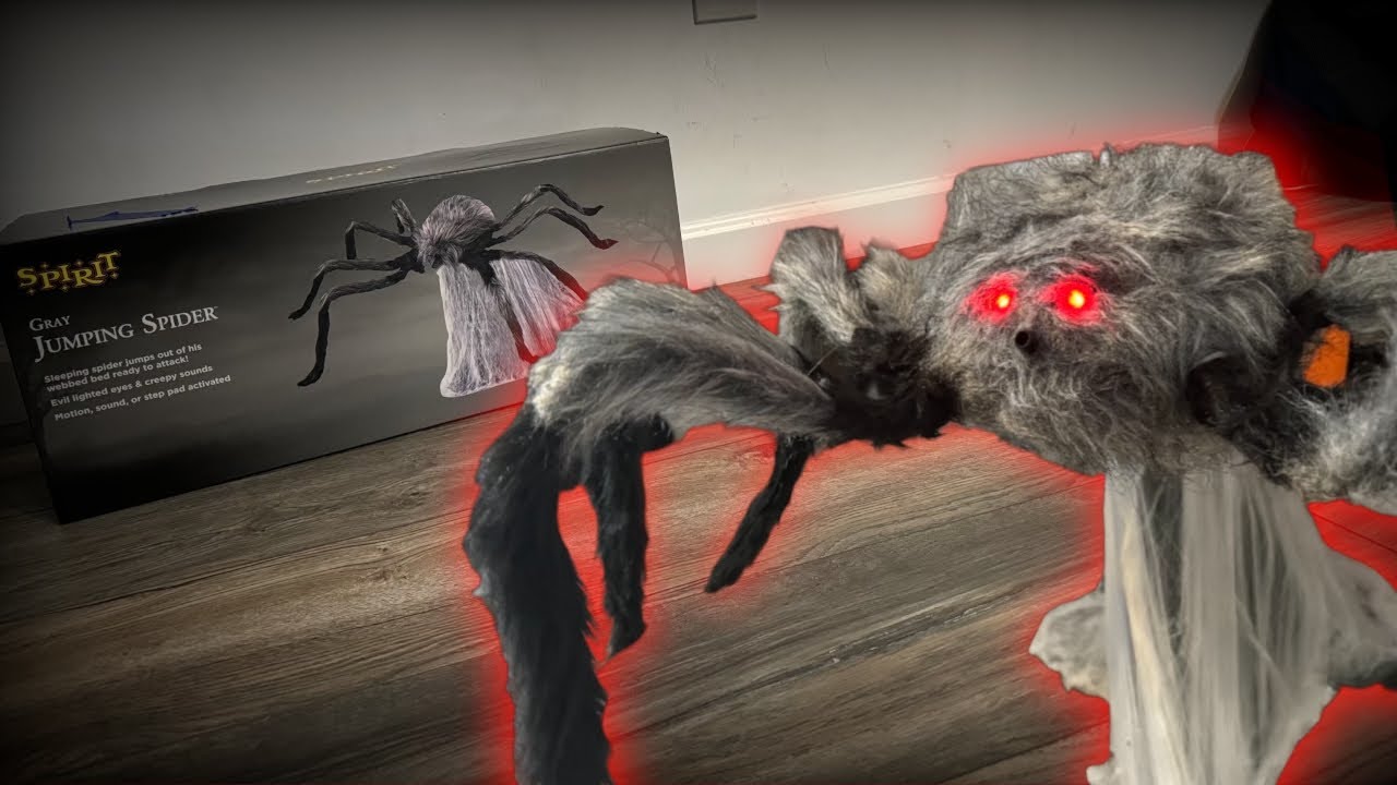 Распаковка/настройка серого паука-прыгуна Spirit Halloween | Аниматроника на Хэллоуин 2024