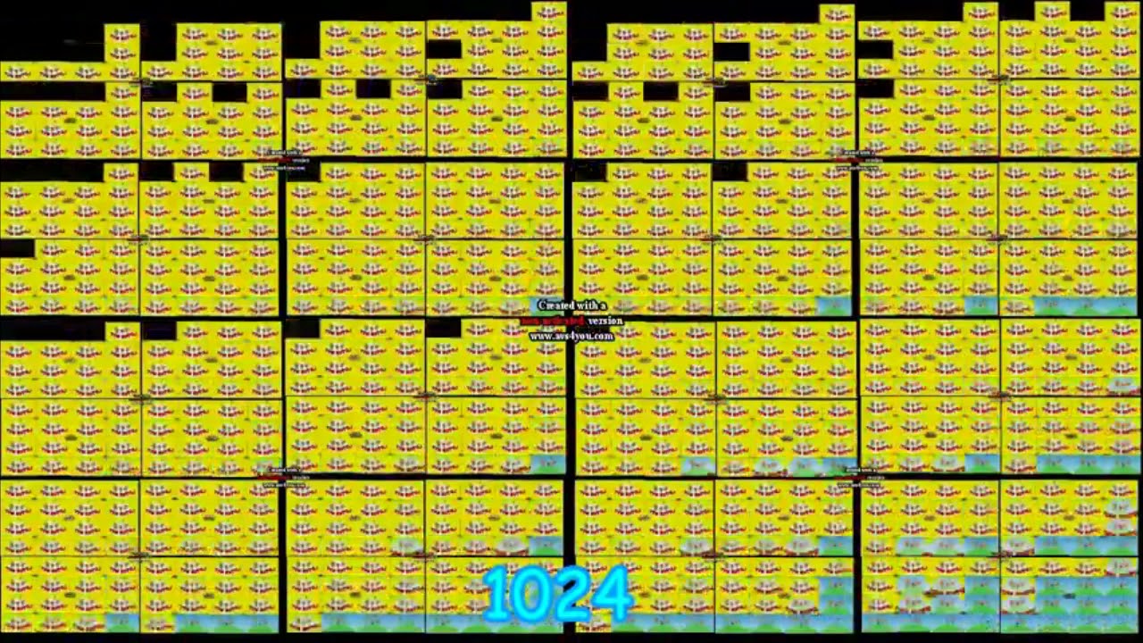 16384 to 16777216 times