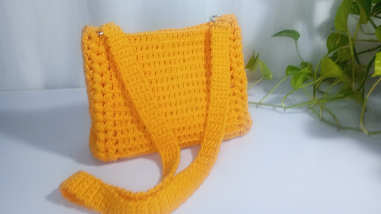 Bolsa de crochê Ouro feita em  barbante passo a passo #crochet