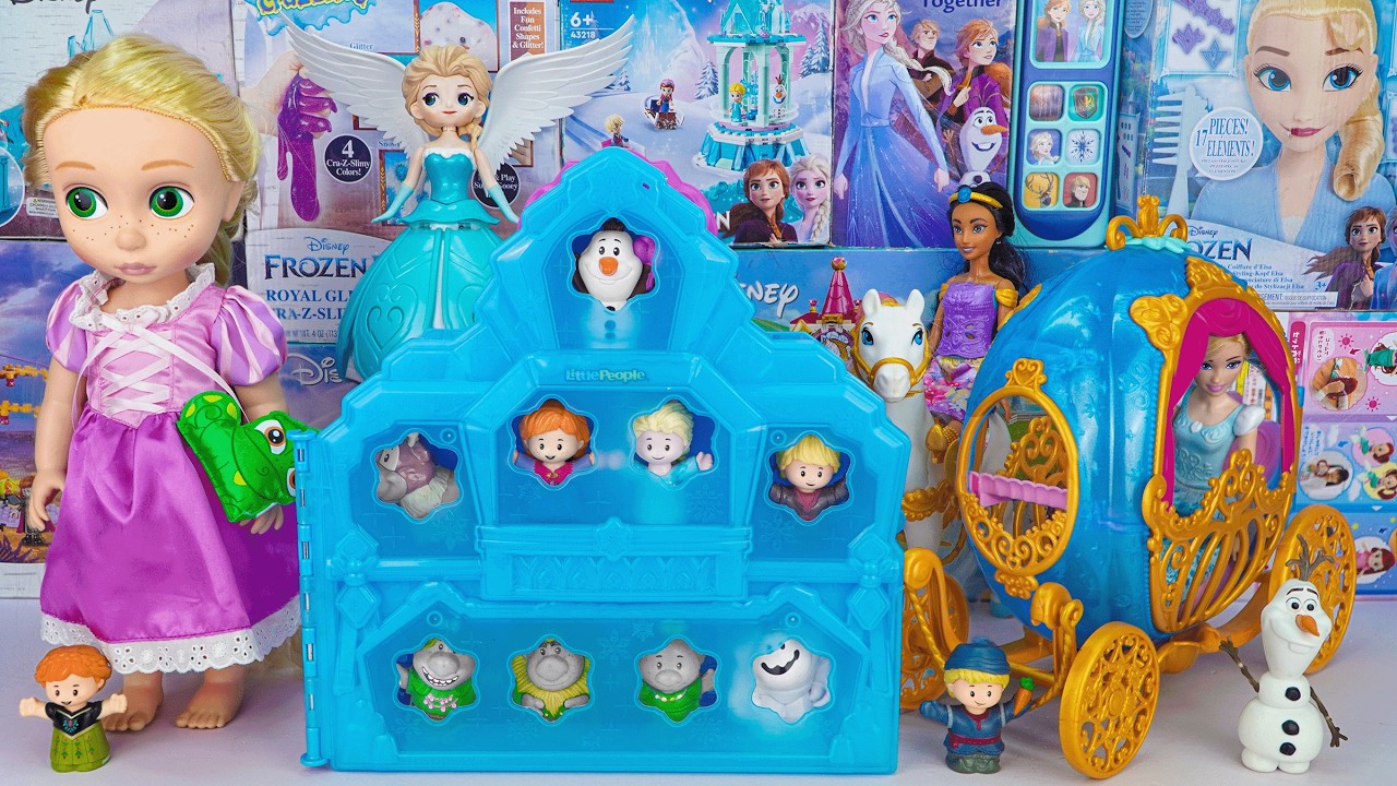 Disney Princess Toys Collection Unboxing | Disney Princess Elsa Frozen Castle Toys 🐚💜 | ASMR Toys