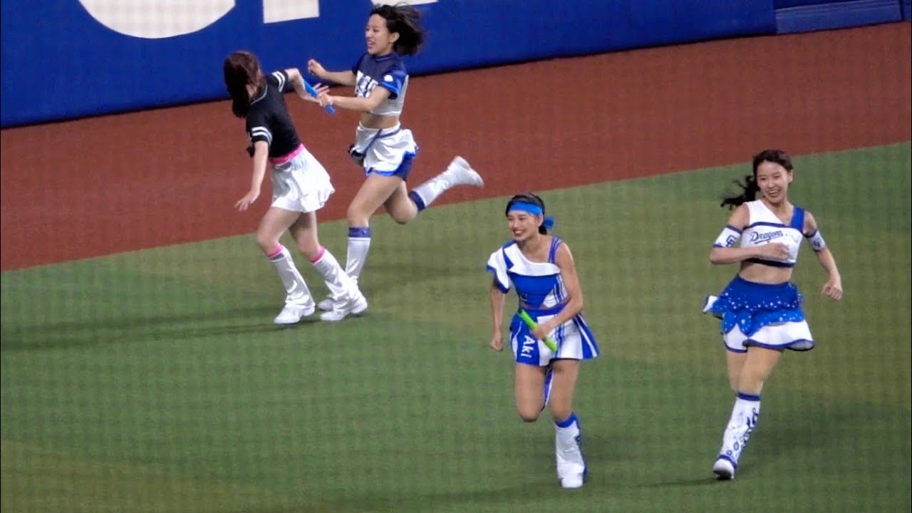 オールスターでも爆走！どよめくアンカーAkiさんの速さ！セパ対抗チアのリレー対決！2023/07/19 横浜DeNAベイスターズ diana ハマスタバトルが球宴で実現！