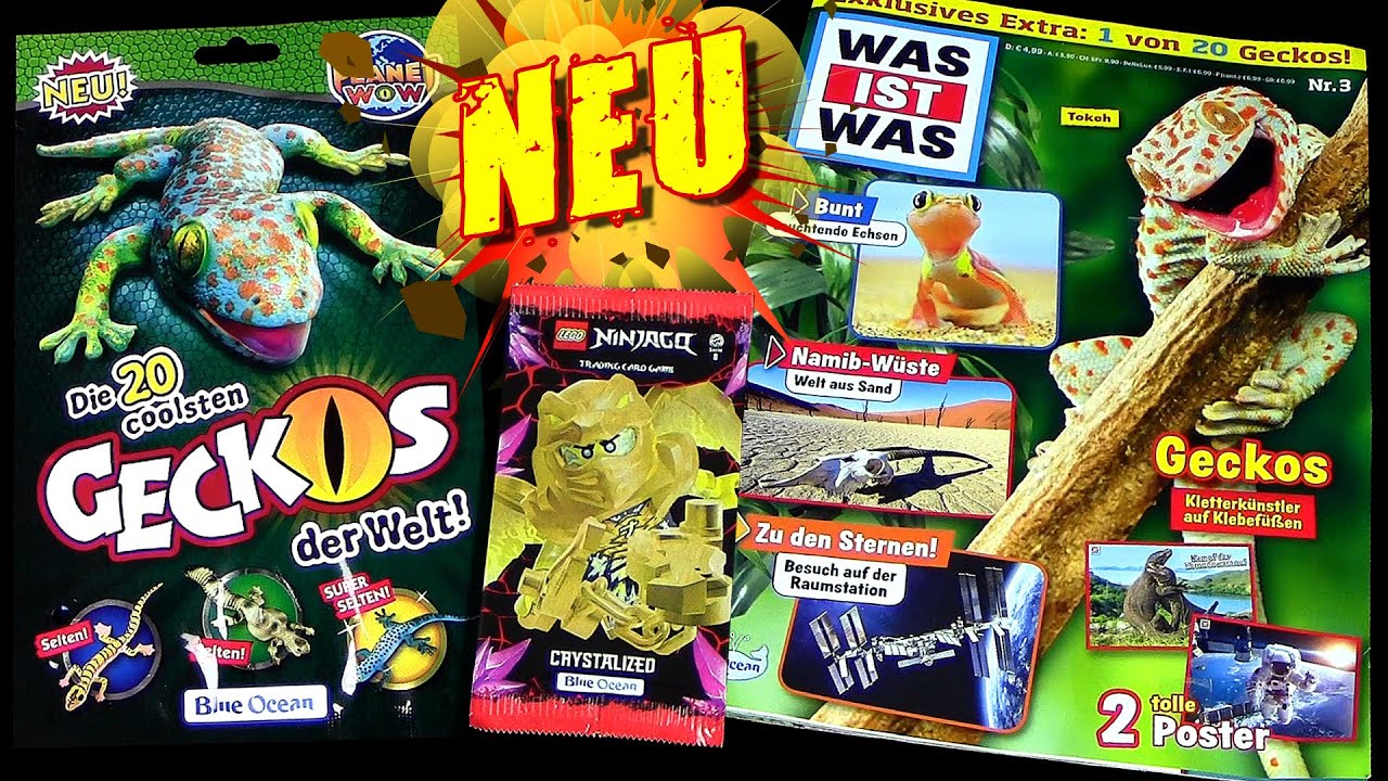 Was ist Was Magazin 3 mit Geckos Figur & Lego ® Ninjago ™ Sammelkarten