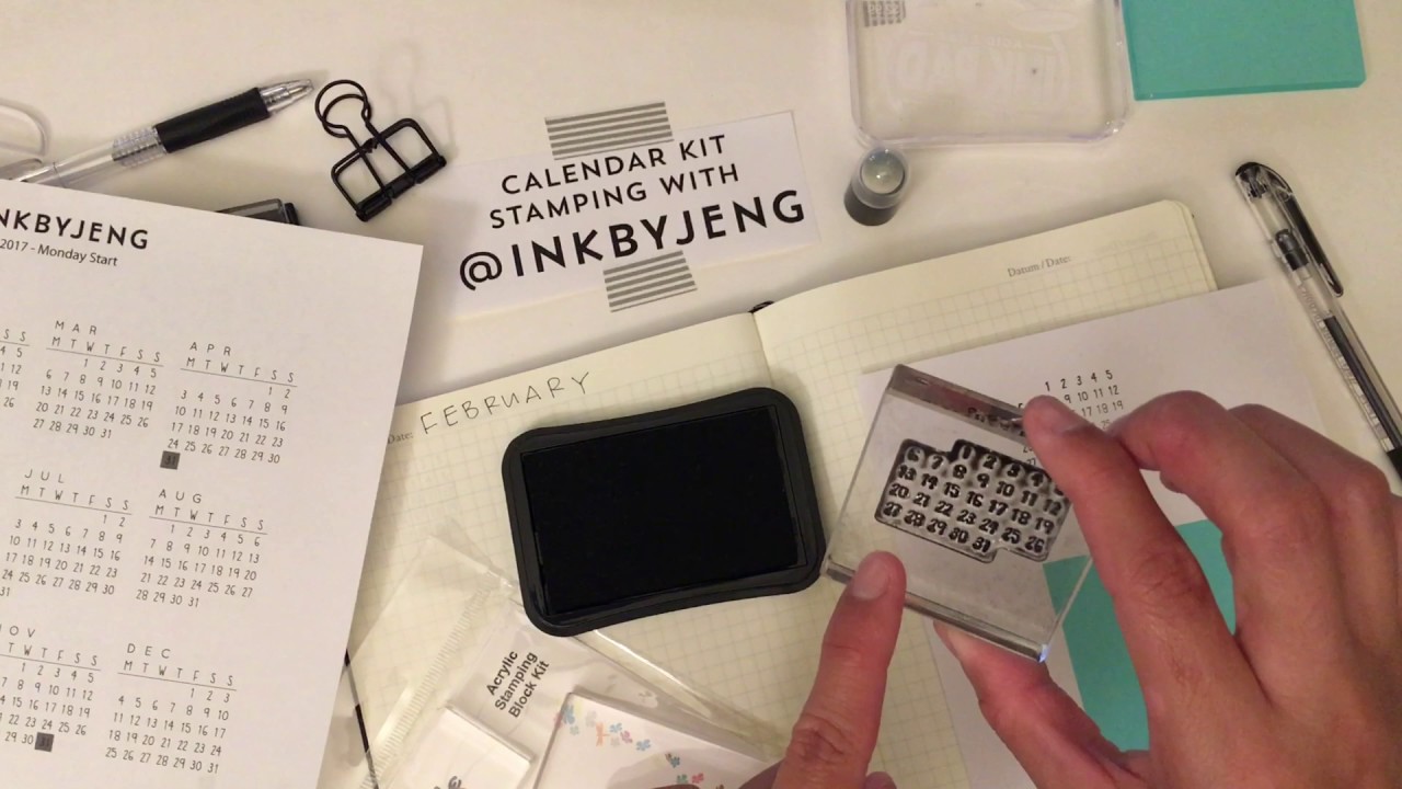 Bullet Journal Calendar Kit Clear Stamp Tutorial