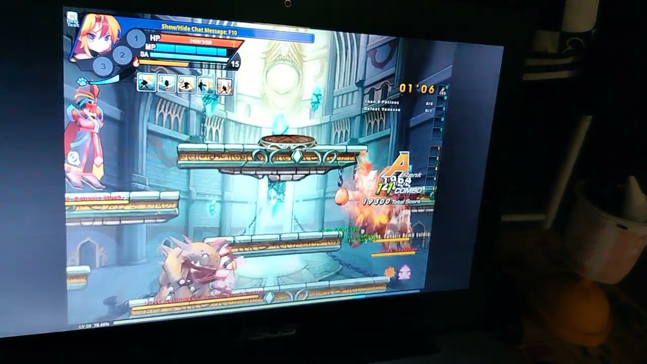 Grand chase Temple of Cuatal Kallia No hit no deaths No damage SS Rank.