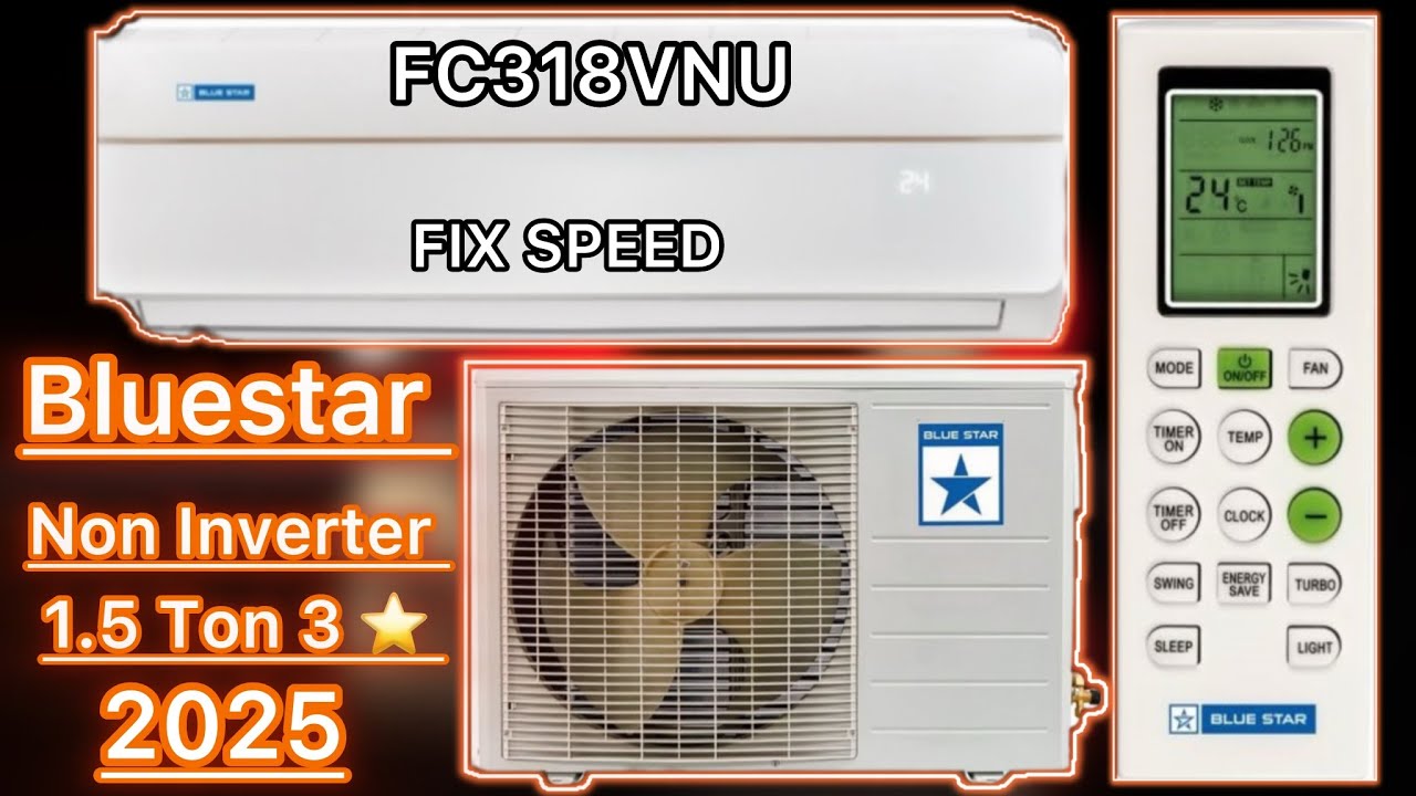 Bluestar Split Ac | Bluestar 1.5 ton 3 Star Split AC | V Series | Fixed Speed Ac | Bluestar FC318VNU