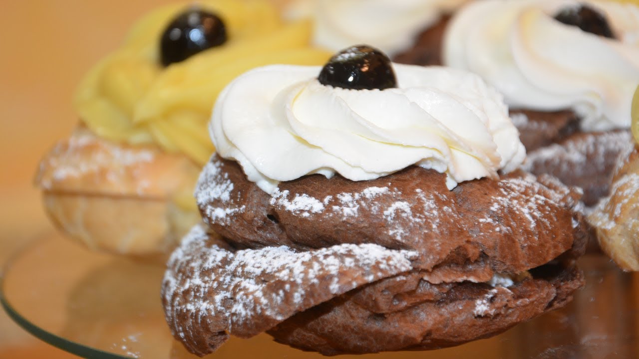ZEPPOLE DI SAN GIUSEPPE AL CACAO AL FORNO E FRITTE