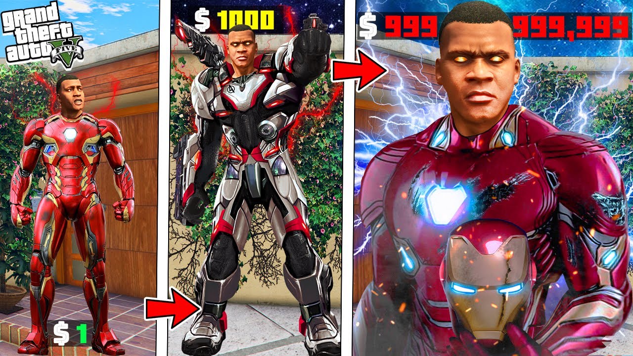 $1 IRON MAN to $1,000,000,000 IRON MAN in GTA 5