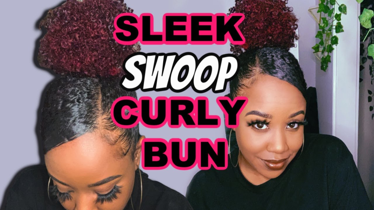 CURLY TOP KNOT WITH DEEP SIDE SWOOP TUTORIAL FOR NATURAL HAIR