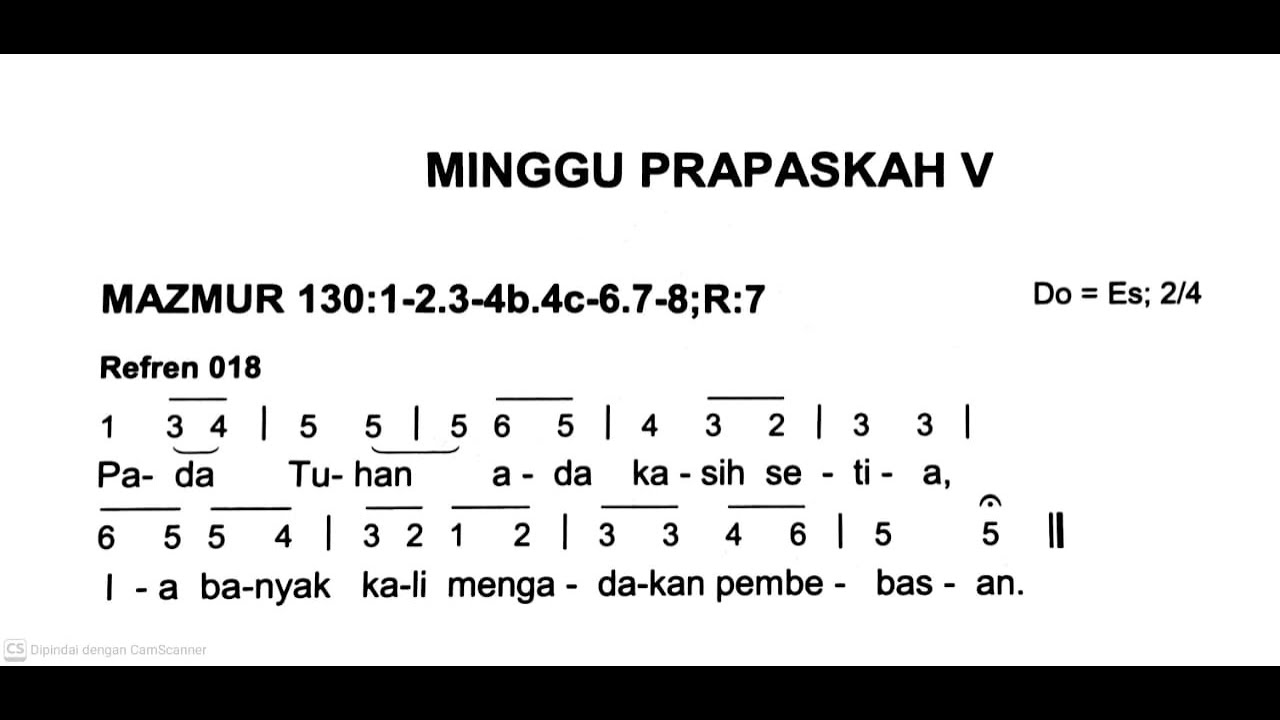 [Edisi Baru] Minggu, 22 Maret 2026 - MINGGU PRAPASKAH V (Kelima) - Mazmur Tanggapan - Tahun A