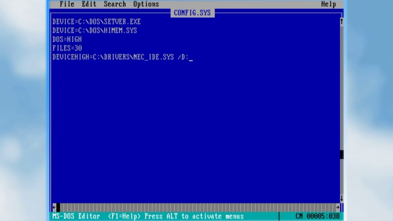 Как настроить MS-DOS (настройка, драйверы и память)