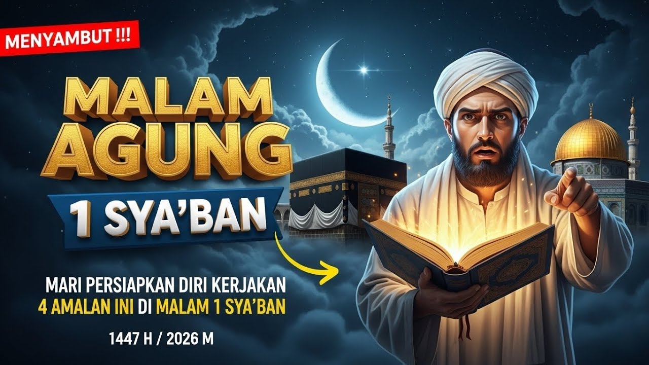 MENYAMBUT MALAM 1 SYABAN 1447 H 2026 🌙 Jangan Terlewat, Ini 4 Amalan Malam 1 Syaban Bulan Rasulullah