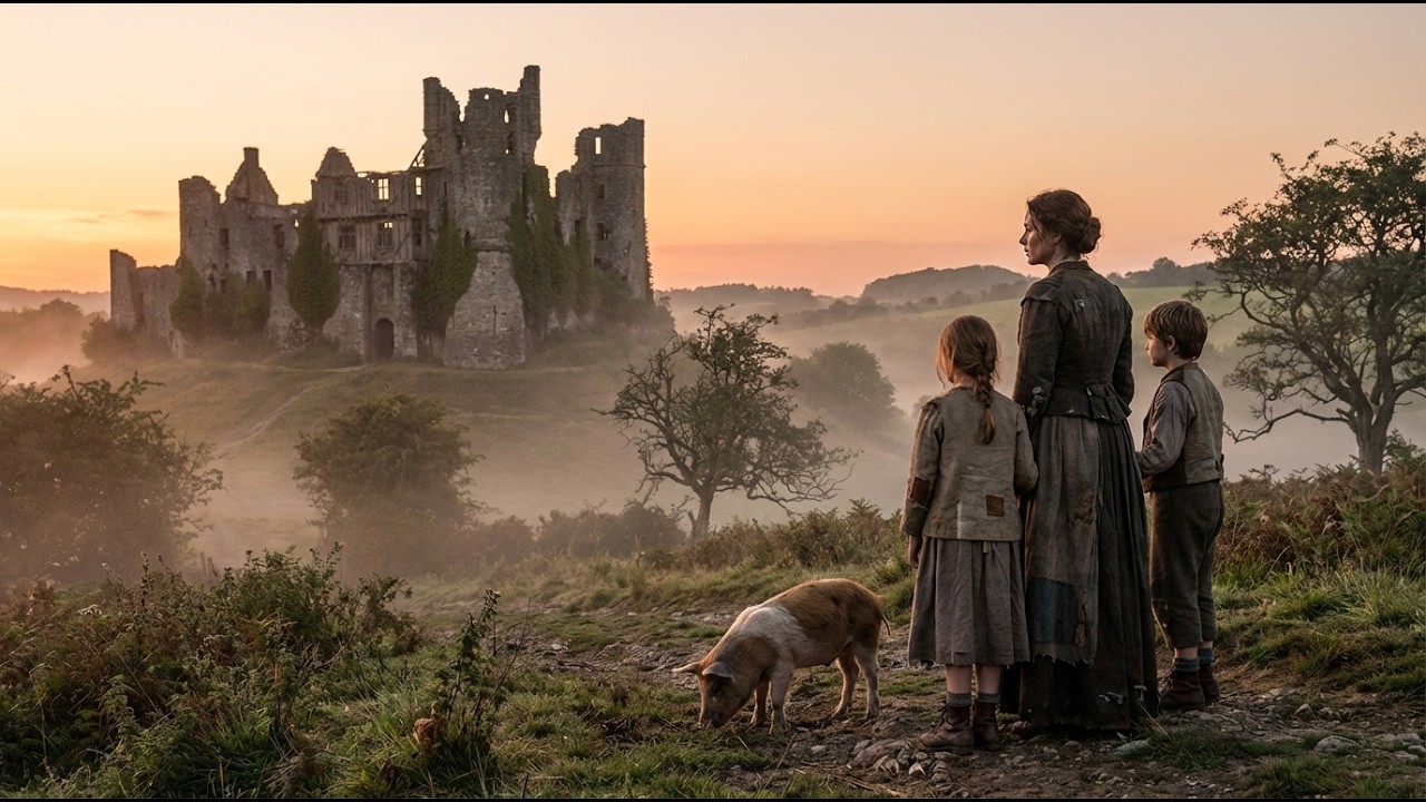 Une veuve avec trois enfants hérité d'un château en ruines et dun cochon maigre,Elle fait impossible