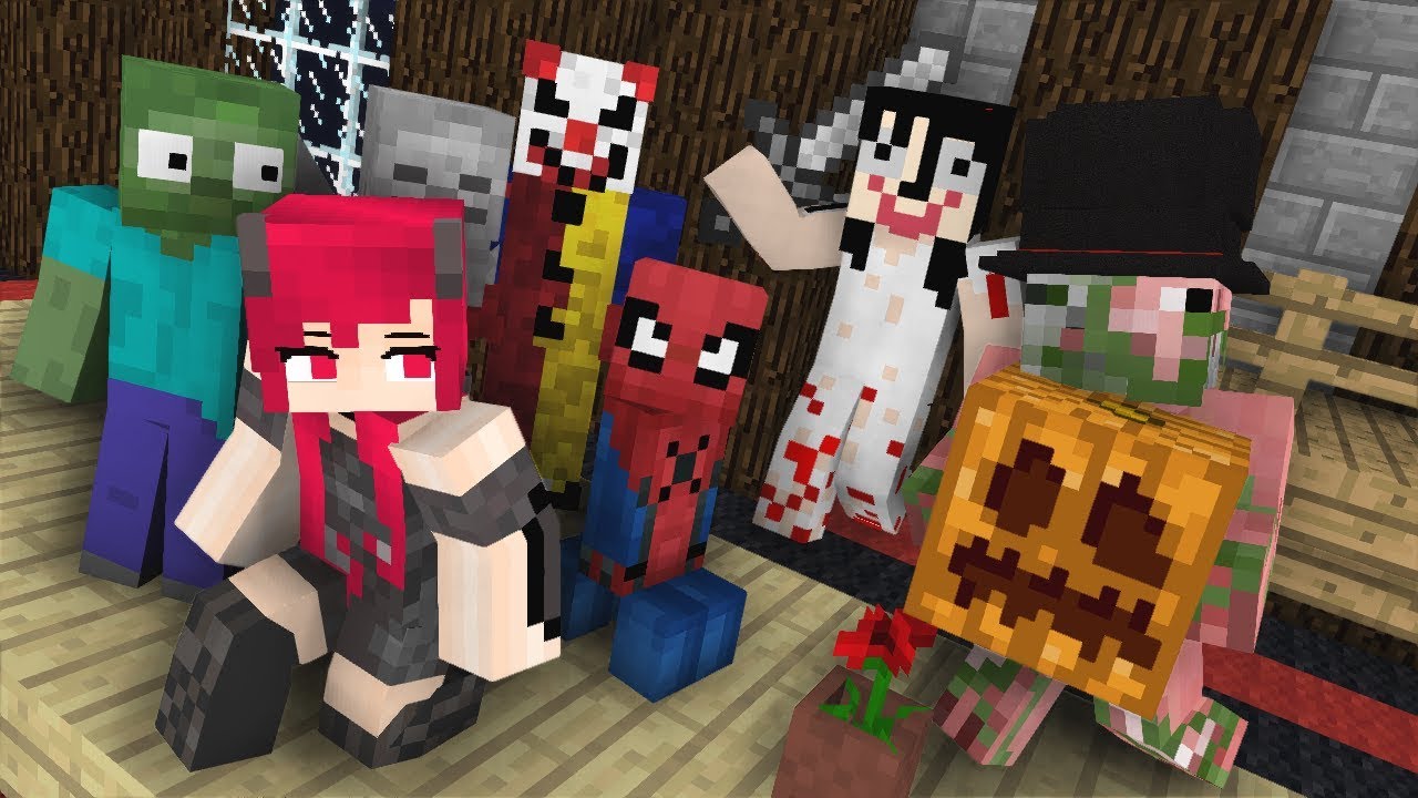 Школа монстров: вечеринка на Хэллоуин (анимация для школьных монстров Minecraft)