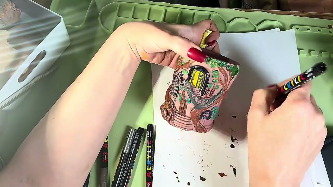 Рисование на эко-смоле акриловыми маркерами!
