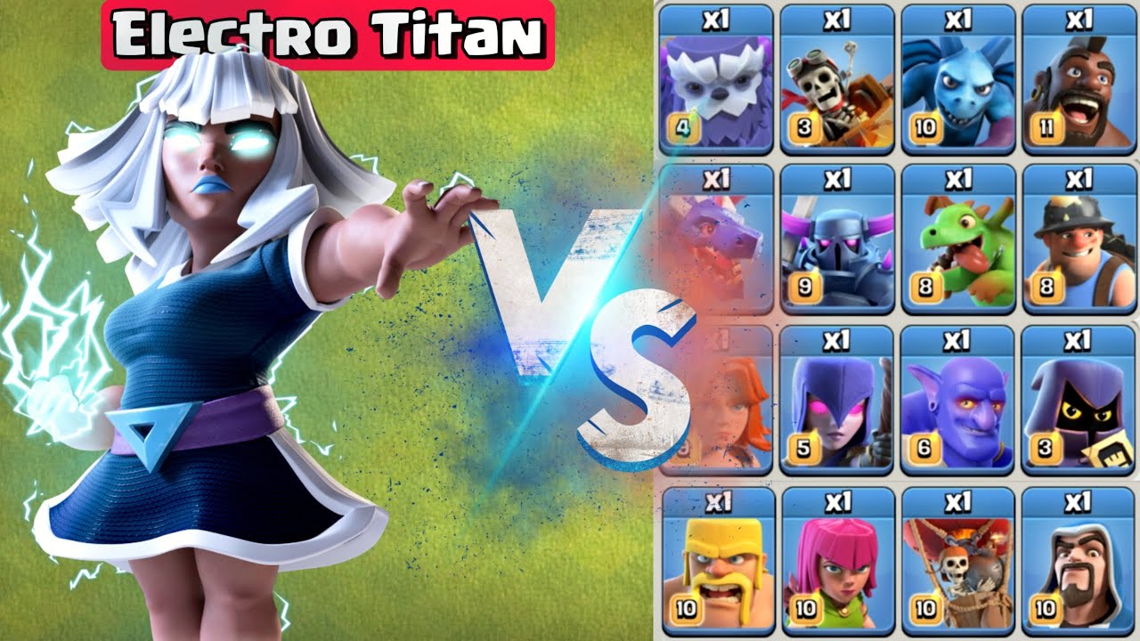 Electro Titan vs All Troops - Clash of Clans