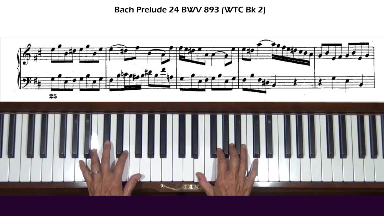 Bach Prelude No. 24 in B minor BWV 893 (WTC Bk 2) Piano Tutorial