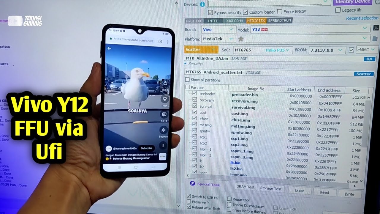 VIVO Y12 1901 1904 FFU EMMC MENGGUNAKAN UFI ANDROID TOOL BOX TANPA DIRECT