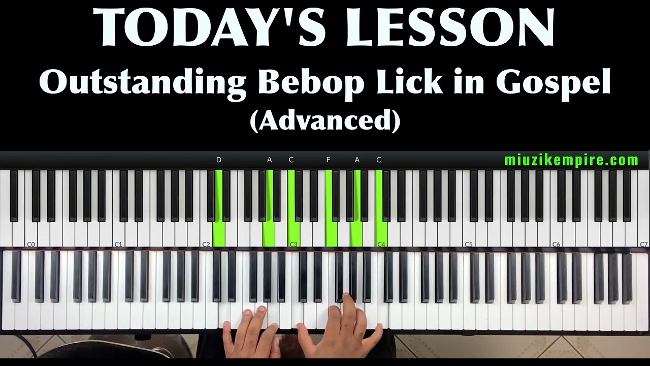 Applying this Piano Bebop Lick to the 5 chord in the Key of F